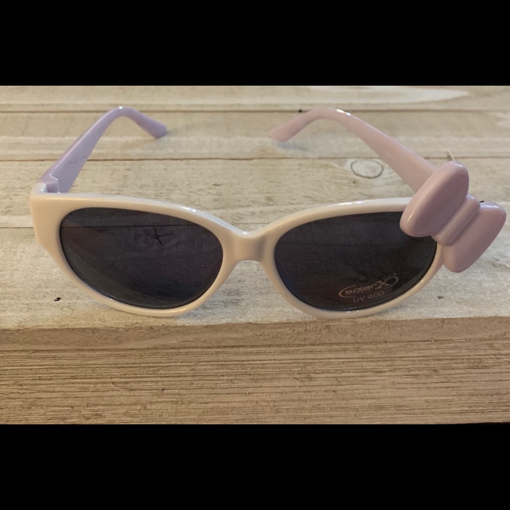 Kids Girls Sunglasses Sunnies White with Bow